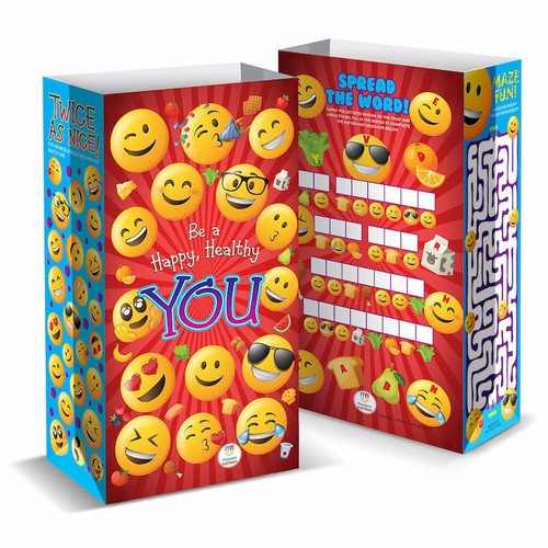 Super Sack Paper Bags - Happy And Healthy Emoji, 250ct