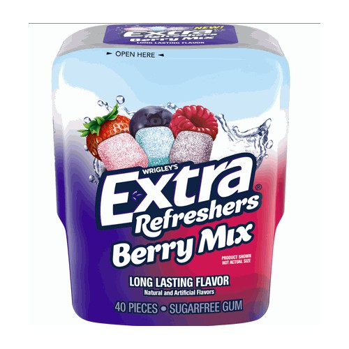 Extra Refreshers Berry Mix Gum - Single Bottle