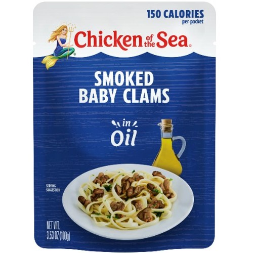 COS Smoked Baby Clams in Oil Pouch 24/3.53oz