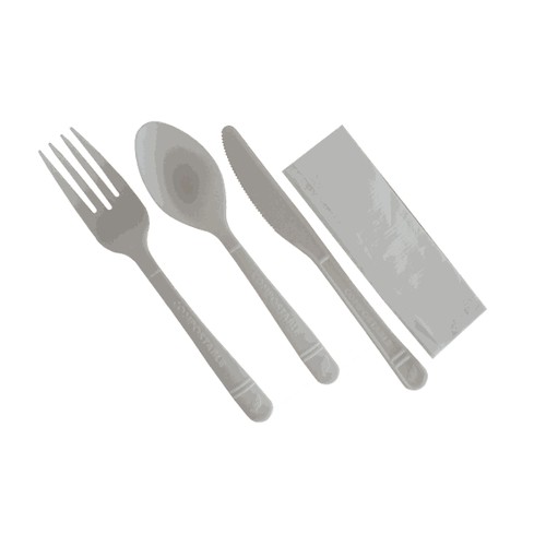 ETG IW Compostable Cutlery Kit - Fork, Knife, Spoon, & Napkin