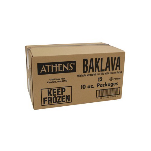 Athens Walnut Baklava Pastry (10 Bite-Size 1oz Cubes)