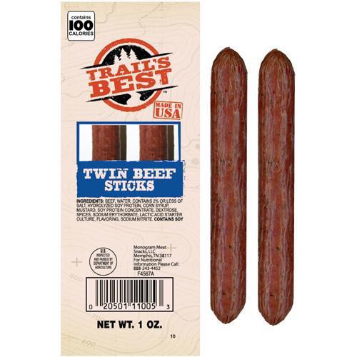 Trail's Best Twin Beef Sticks, 1oz