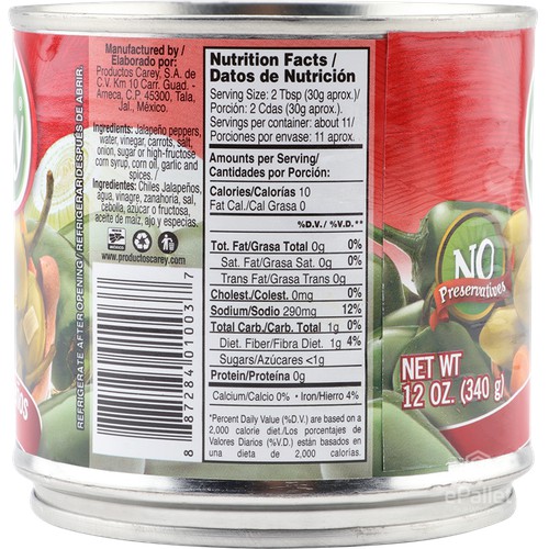 Green Pickled Whole Jalapeno Peppers 12 oz