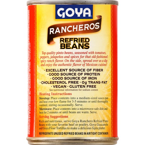 Goya Rancheros Refried Pinto Beans 16 oz