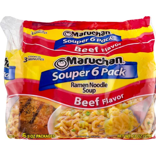 Maruchan Souper 6-Pack Beef Flavor Ramen Noodle Soup 6-3 oz. Bags