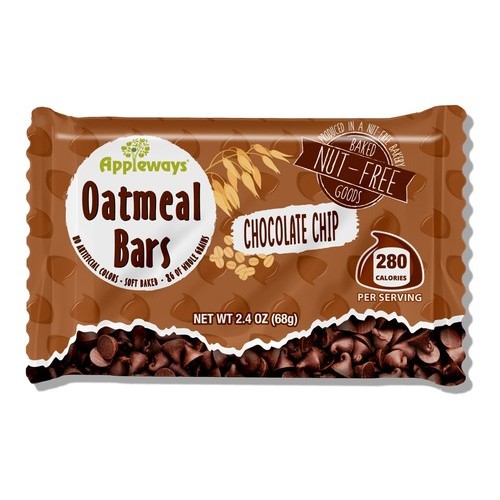 2.4oz Whole Grain Choc Chip Oatmeal Bars, IW