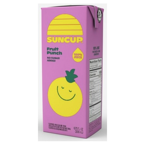 SunCup 100% Fruit Punch Shelf Stable Juice Box, 40/6.75oz