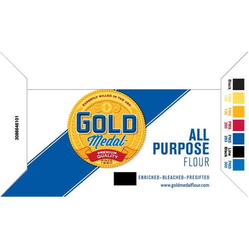 All-Purpose Flour, Bleached/Enriched/Malted, 5 lb