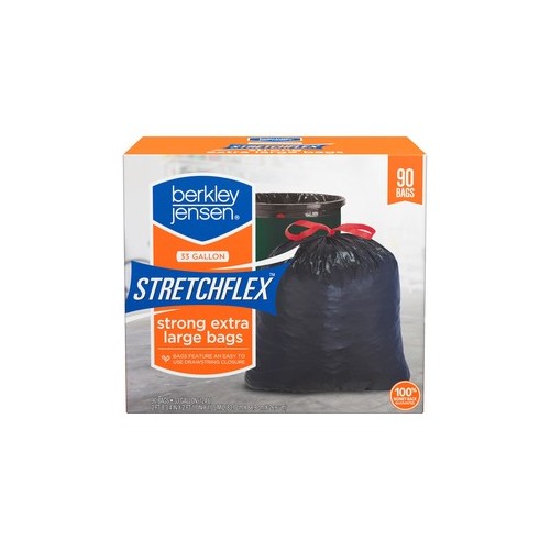 Berkley Jensen Stretchflex Drawstring Trash Bags, 90 ct./33 gal.