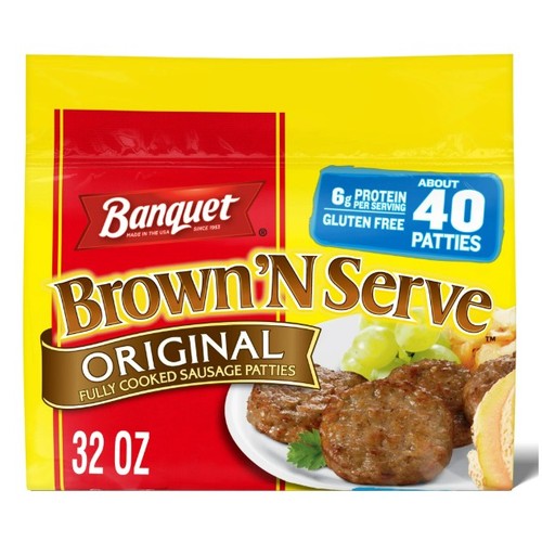 BANQUET BROWN 'N SERVE ORIGINAL SAUSAGE PATTIES BAG
