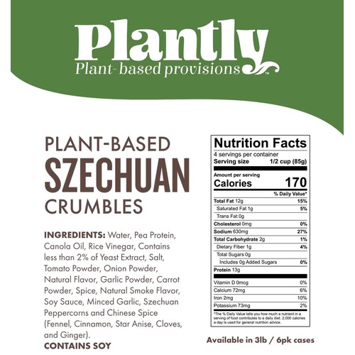 Plantly Szechuan Meatless Crumbles