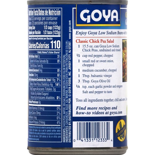 Goya Chick Peas Low Sodium 15.5 oz