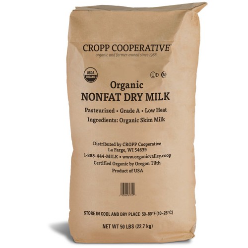 Organic Grade A Nonfat Dry Milk Powder, 50 lb