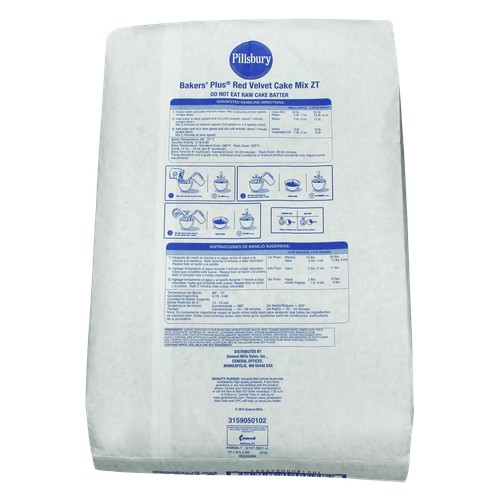 Baker's Plus Cake Mix 50 lb Red Velvet Zero Trans-Fat