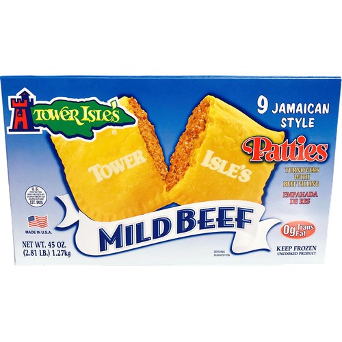 9pk Jamaican Style Beef Patties Mild Unbaked