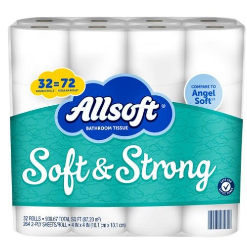 Allsoft Soft & Strong Bathroom Tissue, 32 Rolls