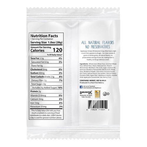 1.0oz Whole Grain Blueberry Lemon Crispy Bites, IW