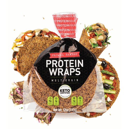 Primal Bakery Protein Wraps - Multigrain. Thaw & Sell