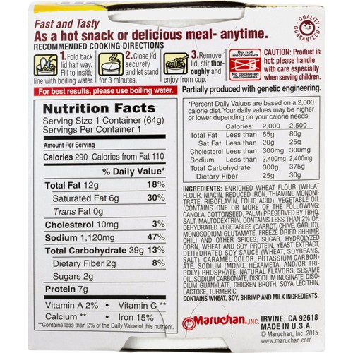 Maruchan Instant Chili Piquin & Shrimp Flavor Ramen Noodle Soup with  2.25 oz. Cup