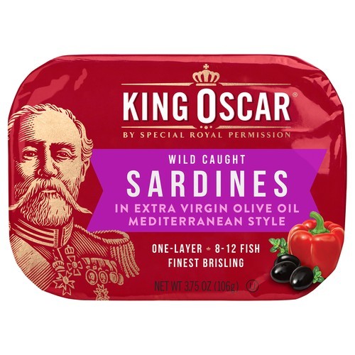King Oscar Sardines 1L in Extra Virgin Olive Oil Mediterranean Style 12/3.75