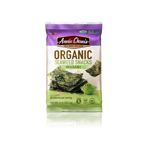 Organic Wasabi Seaweed Snack 0.16Ozx12