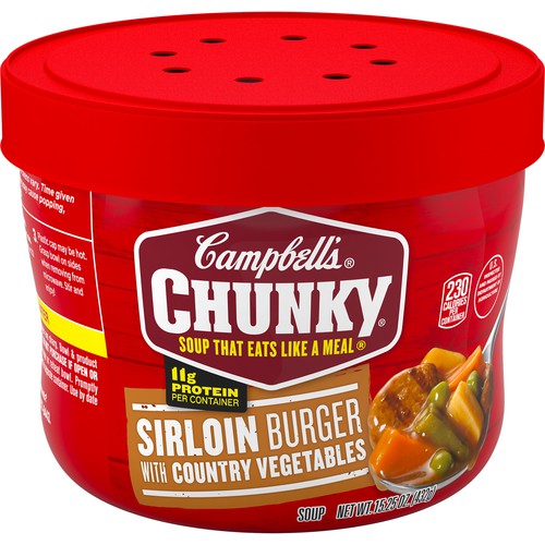 Chunky® Microwavable Soup, Sirloin Burger with Country Vegetables Soup