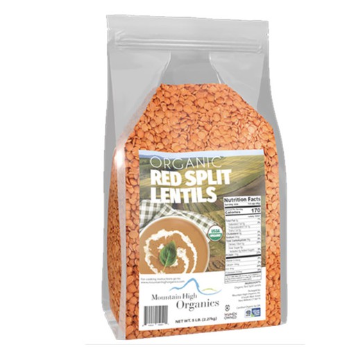 Organic Red Split Lentils 30lb Case (6x5lb Bags)