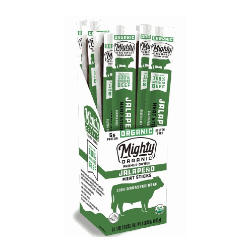 Organic 100% Grass-Fed Spicy Jalapeno Beef Stick, 24/1 oz