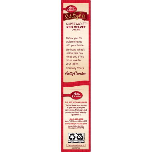 Super Moist Cake Mix, 15.25 oz, Red Velvet