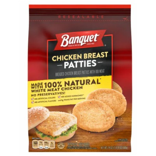 BANQUET CHICKEN BREAST PATTIES BAG