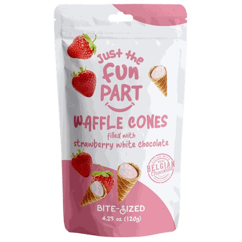 Just the Fun Part Strawberry White Chocolate Filled Waffle Cones