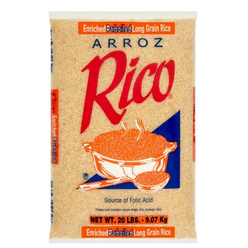RICO RICE PARBOILED LONG GRAIN 20LB BAG