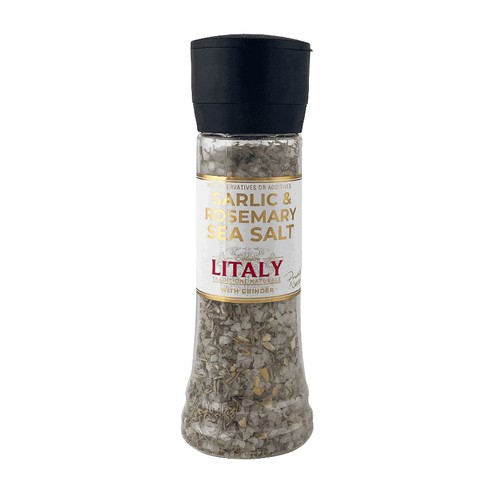 Litaly - Garlic & Rosemary Sea Salt with Grinder