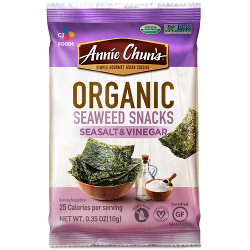 Organic Sea Salt & Vinegar Seaweed Snack 0.35Ozx12
