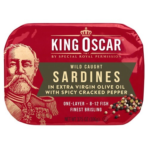 King Oscar Sardines 1L in Ev Olive Oil Cracked Pepper 12/3.75