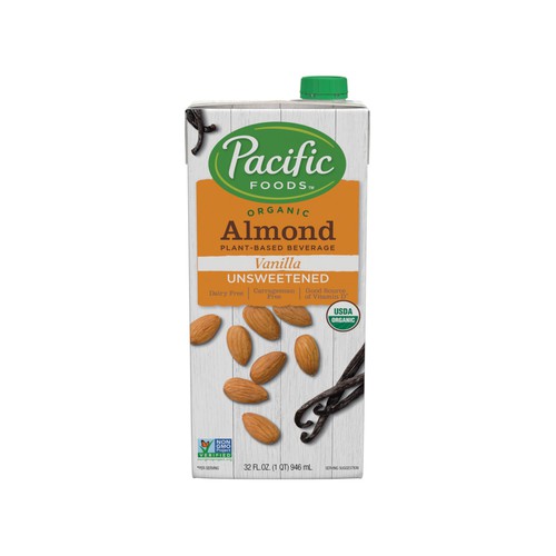 Pacific Foods Organic Unsweetened Almond Vanilla Plant-Based Beverage, 32oz
