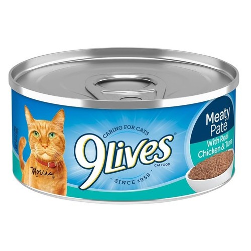 9 Lives Meaty Pate w/ Real Chicken & Tuna