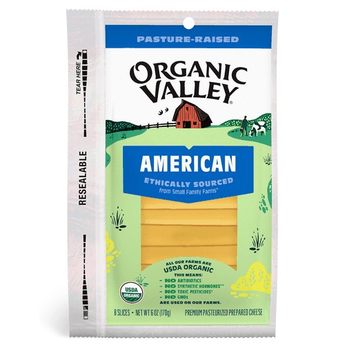 Organic Yellow American Cheese Slices, 6oz (8 slices)