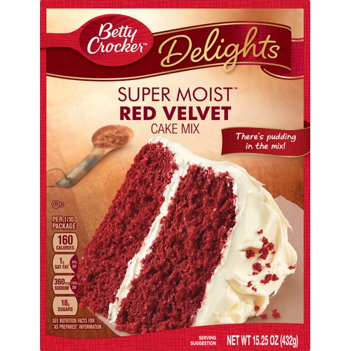 Super Moist Cake Mix, 15.25 oz, Red Velvet