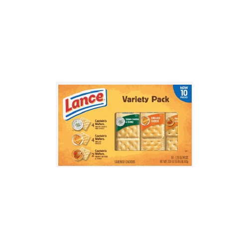 Lance Sandwich Crackers, Variety Pack Captain's Wafers, 10 Ct Box