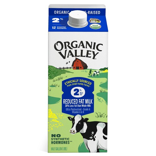 Organic Ultra Pasteurized (UHT) Reduced Fat 2% Milk, 64oz