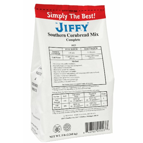 JIFFY Southern Cornbread Mix Complete, 6/5lb Bag