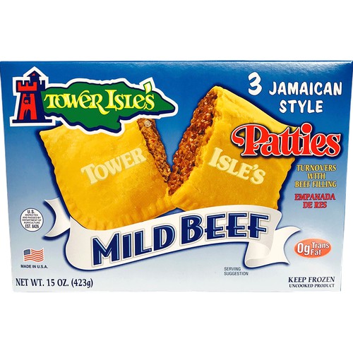 3pk Jamaican Style Beef Patties Mild Unbaked