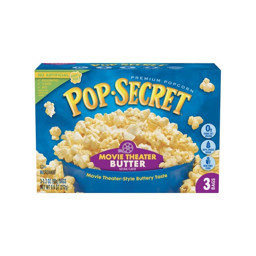 Pop Secret® Popcorn, Movie Theater Butter, Microwave Popcorn Bags, 3 Count Box