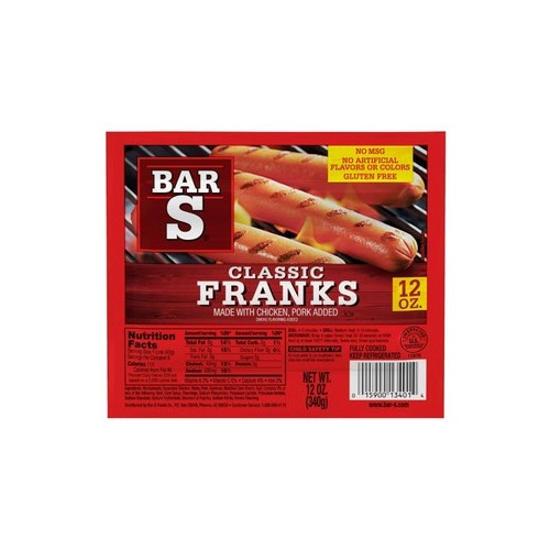 BAR-S 12 OZ FRANKS