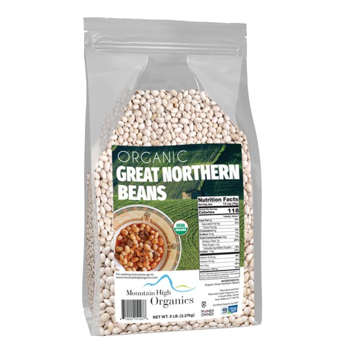 Organic Great Northern Beans 30lb Case (6x5lb Bags)
