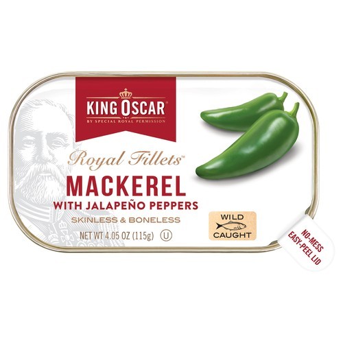 King Oscar Royal Fillets S/B Mackerel Jalapeno 12/4.05