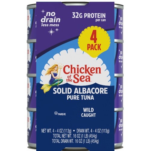 COS Solid White No Drain Tuna, 6/4/4oz