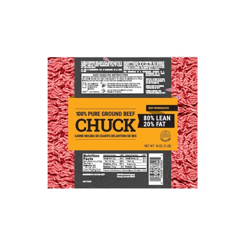 E Pallet Ground Beef Chuck 80 Lean/20 Fat 241 Chubs