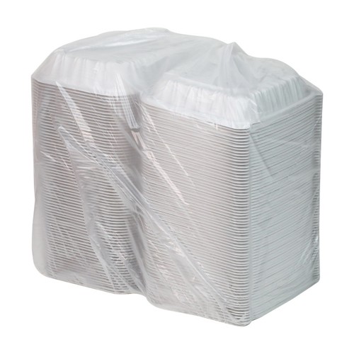8.5" x 8.5" x 3.1" 1-Comp. Hinged-Lid Takeout Container, White, 146 ct.